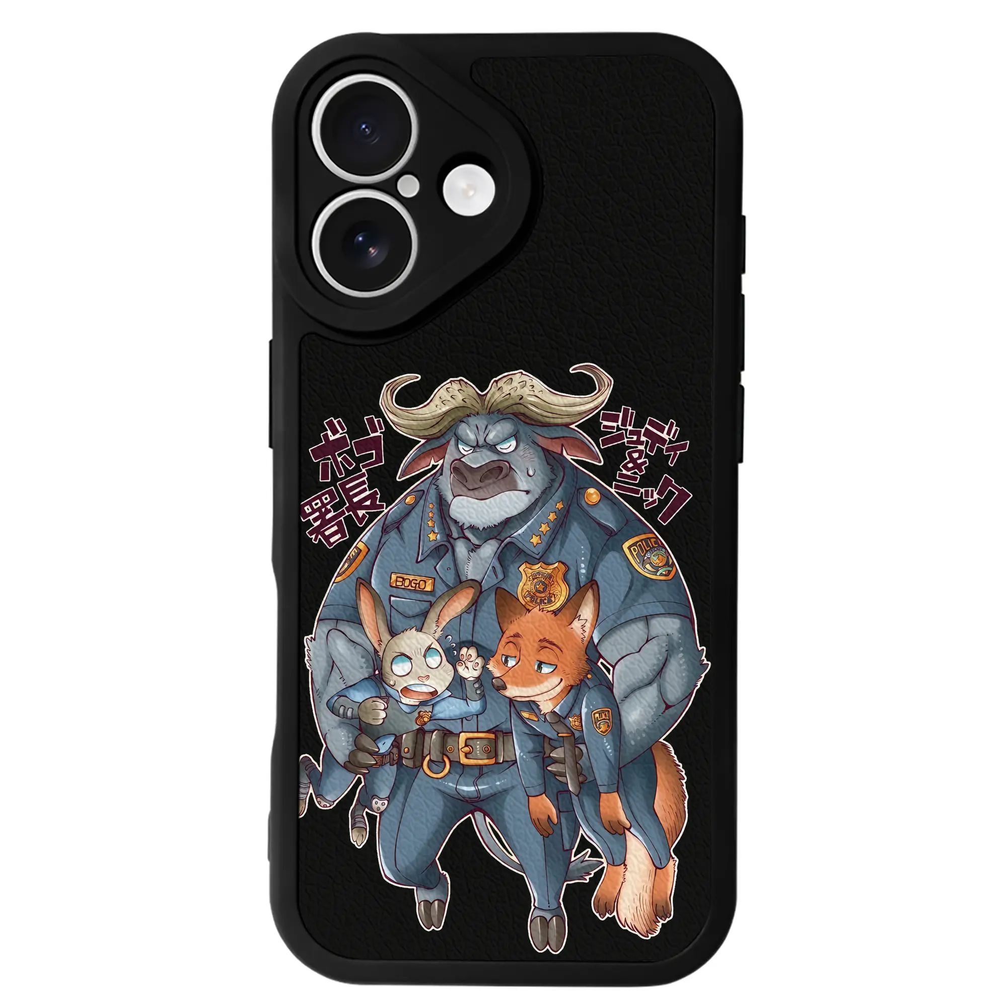 ズートピア グッズ,ボゴ署長 - IPhone 16シリーズ対応 ・ シリコンスマホケース ・ レザー調 ・ 高精度フィット ・ 耐衝撃 ・ ワイヤレス充電対応 ・ 精密カット